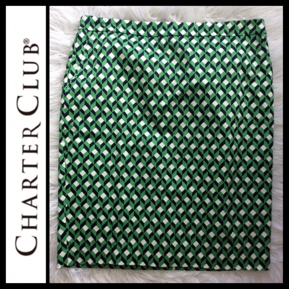 NWOT Charter Club Geo Print Pencil Skirt - Picture 2 of 8